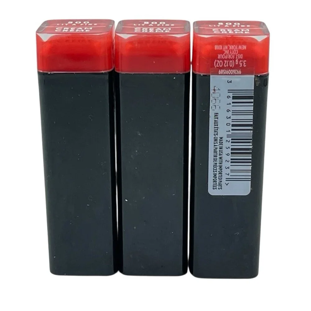 Covergirl Exhibitionist Cream Lipstick 500 Lit A Fire Lot Of 3 New Sealed‎